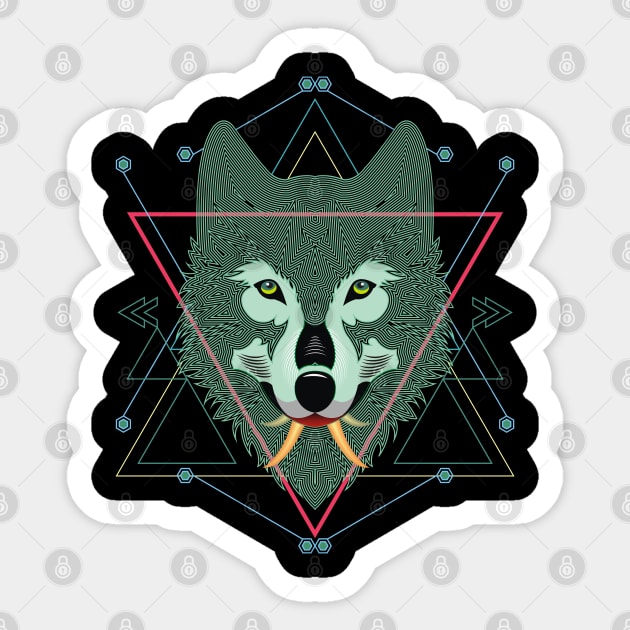Wild Wolf Head Killer Sticker by noranajas